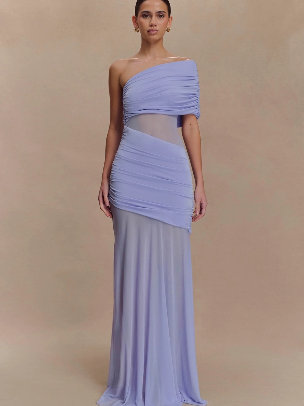 Meshki One-Shoulder Lavender Gown